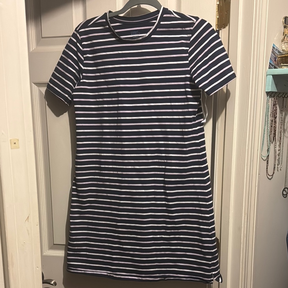 Navy Striped Dress